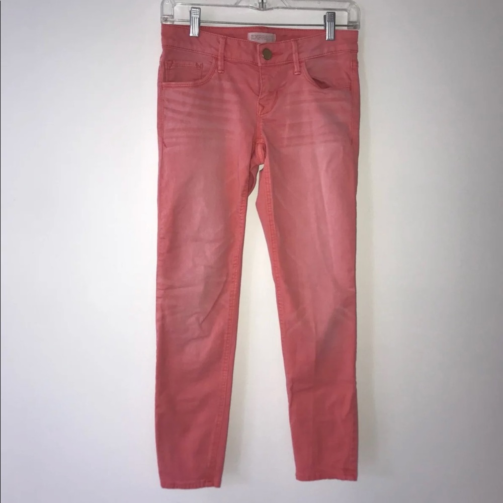 Salmon Pink Colored Jeans